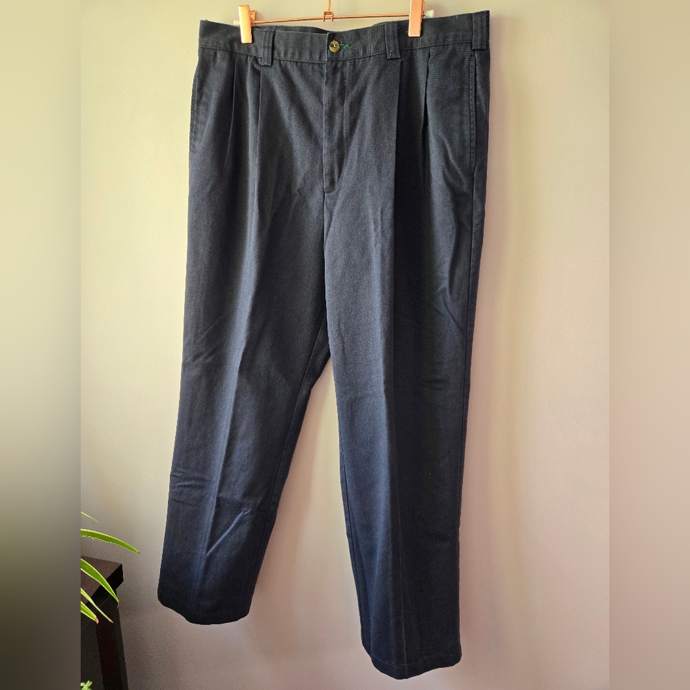 🔥 VINTAGE 90s Tommy Hilfiger Crest Logo Chinos - Navy Pleated Aesthetic 34x30